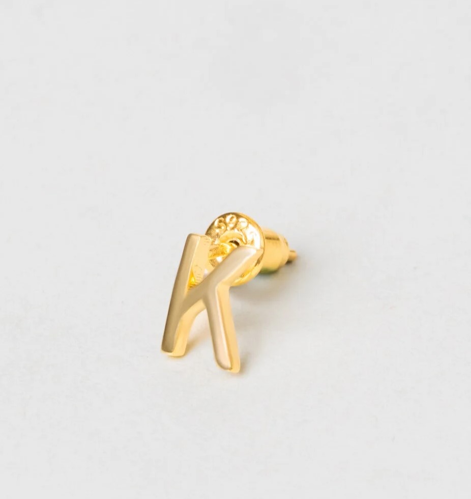 K Letter Single Earring