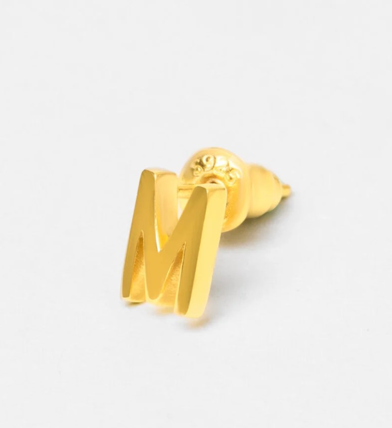 M Letter Single Earring