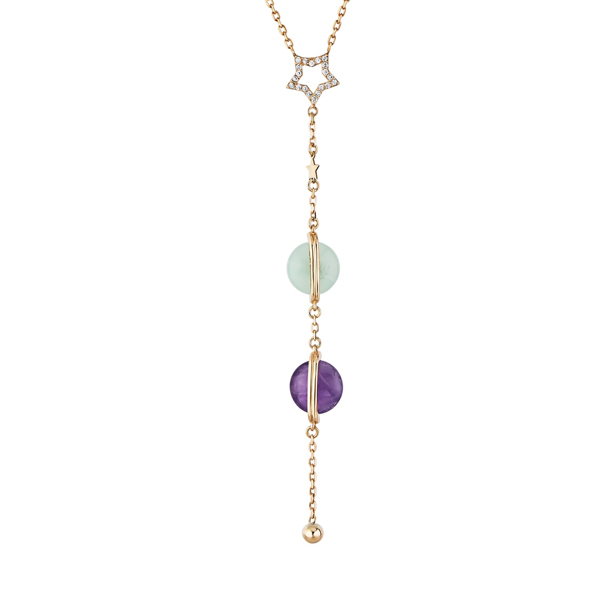 Natural Stone Y Necklace
