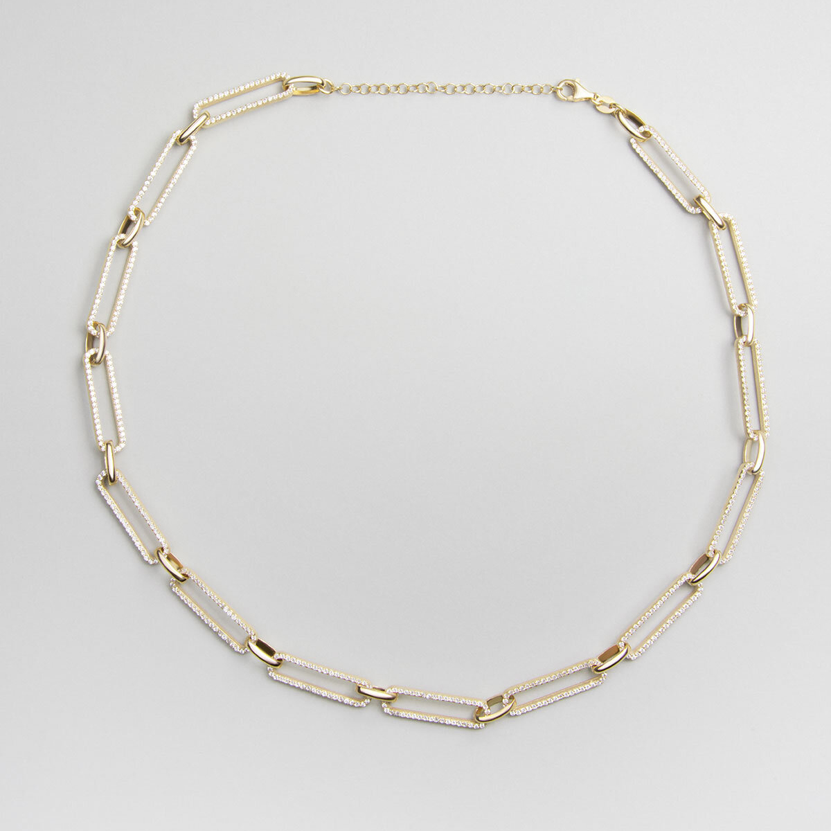 Silver Chain Necklace Special Design Zircon Stone 925 Sterling 