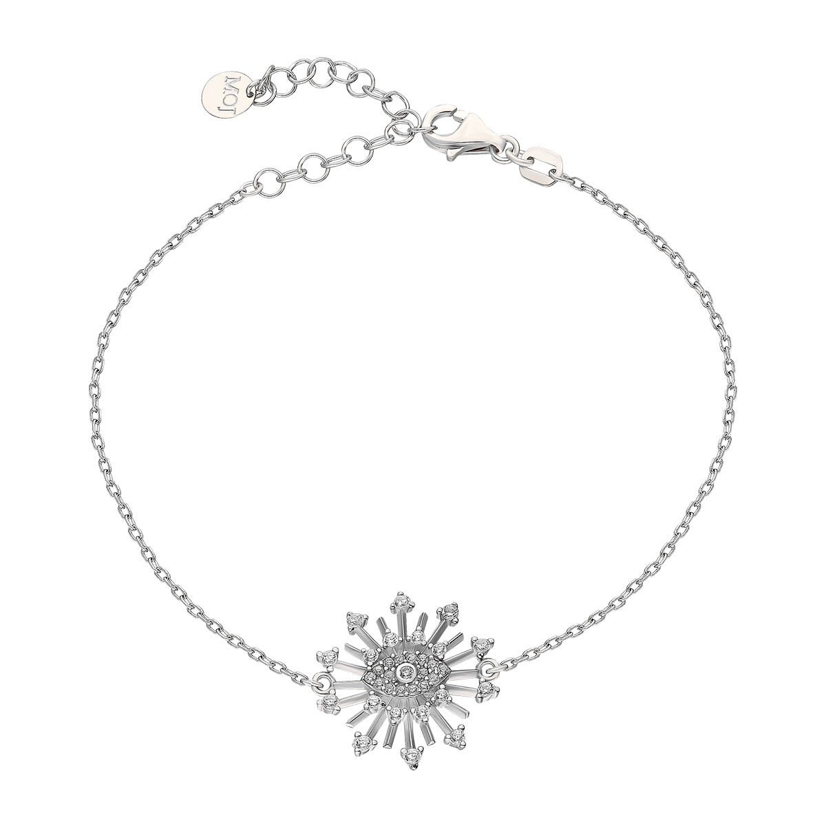 Silver Bracelet Sun Symbol 925 Sterling 