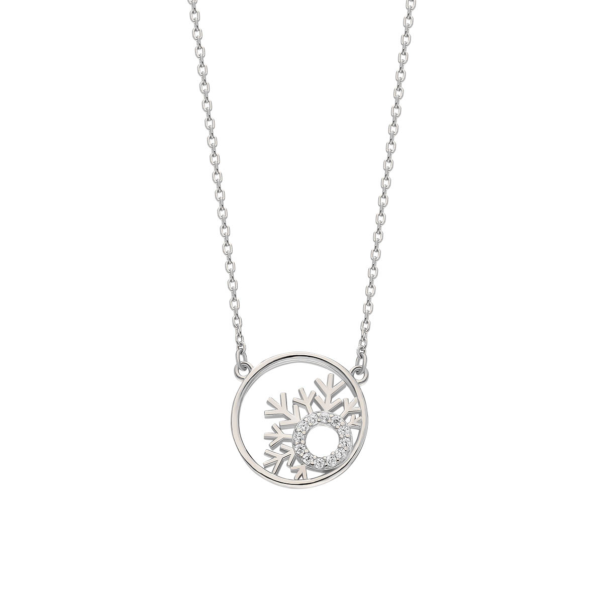 Silver Necklace Snowflake Symbol Special Design 925 Sterling