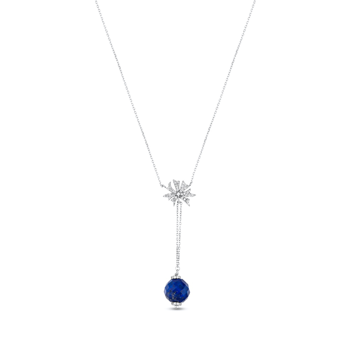 Silver Necklace Lapis Collection Special Design 925 Sterling