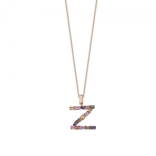 Silver Necklace Alphabet Collection Mix Colors Zircon Stones 925 Sterling