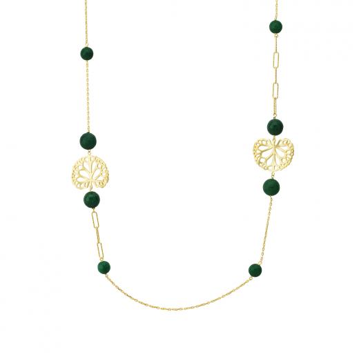 Silver Necklace Ceres Collection Special Design Jade Stone 925 Sterling