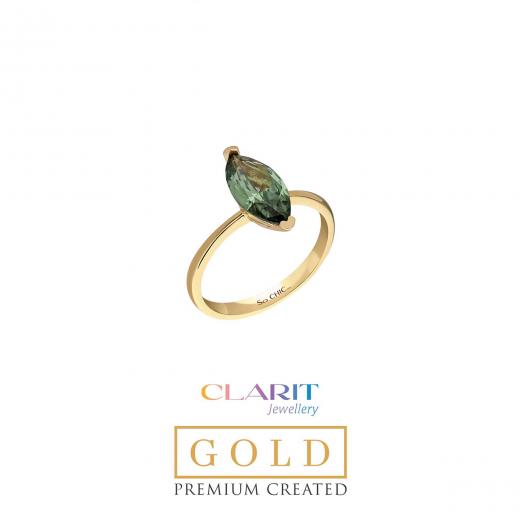 Created Tourmaline Stone Clarit Jewellery 14K Yellow Gold Ring