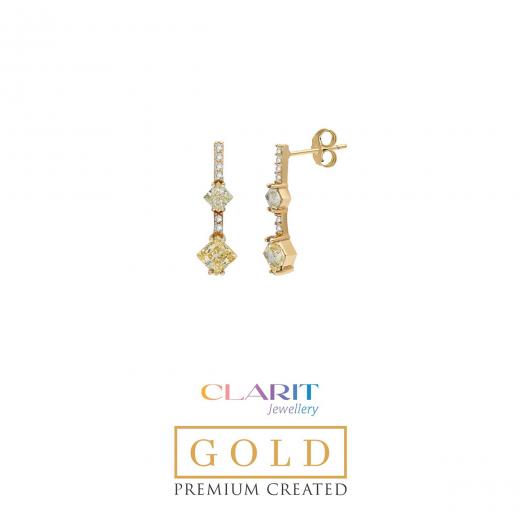 Premium Created Special Clarit Jewellery 14K Gold Earring