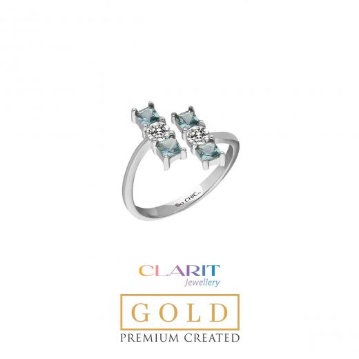  Created Alexandrite  Stone Clarit Jewellery 14K White Gold Ring