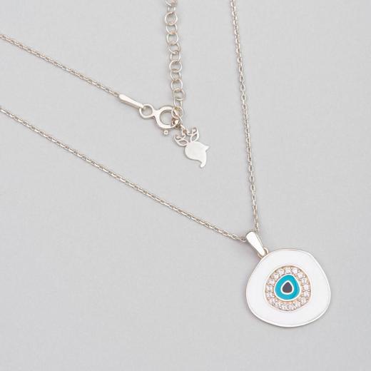 925 Sterling Silver Necklace Evil Eye Enamel Design