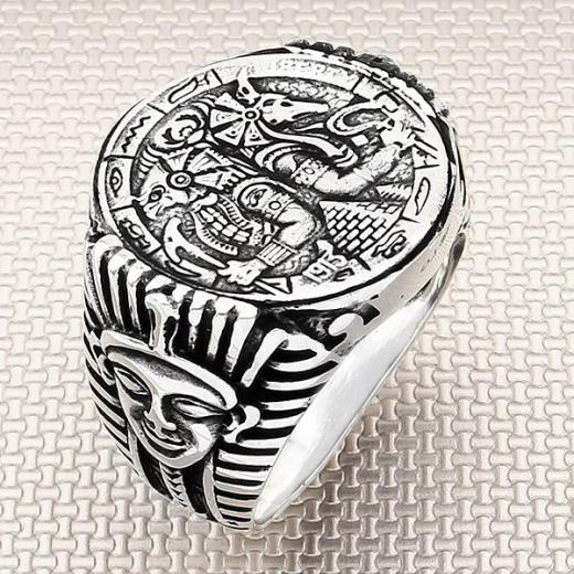 Egyptian Design Men Ring 925 Sterling