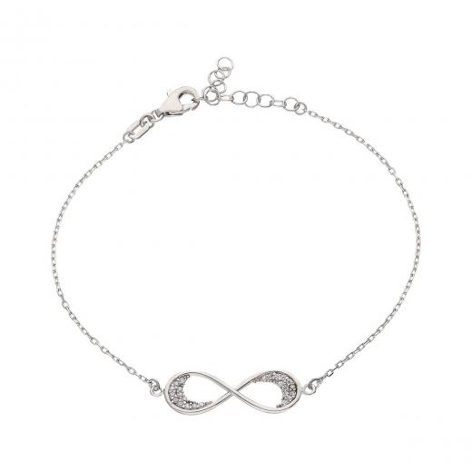 Silver Bracelet Infinity Design 925 Sterling 