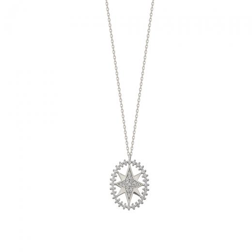 Silver Necklace Star Design 925 Sterling