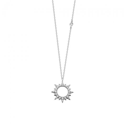 Silver Necklace Sun Design 925 Sterling 