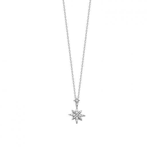 Silver Necklace Polar Star Symbol 925 Sterling