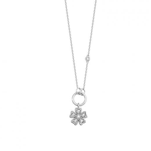 Silver Necklace Flower Design 925 Sterling