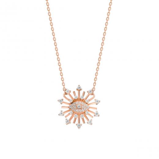 Silver Necklace Sun Symbol Special Design 925 Sterling 