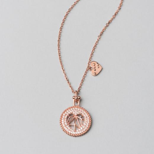 Silver Necklace Heart Design Zircon Stone 925 Sterling