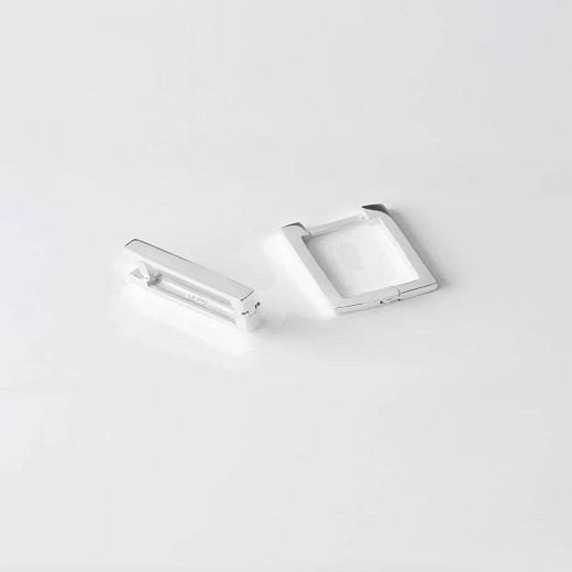 Silver Earring Hollow Plain Design 925 Sterling