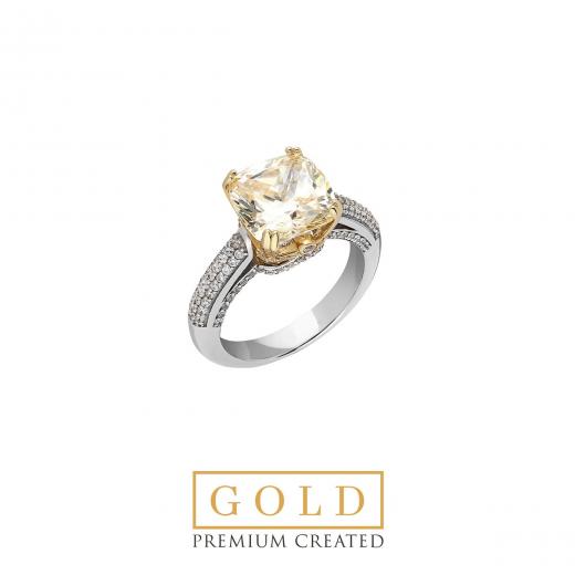 Premium Created Special Cut Stone 14K Gold Ring