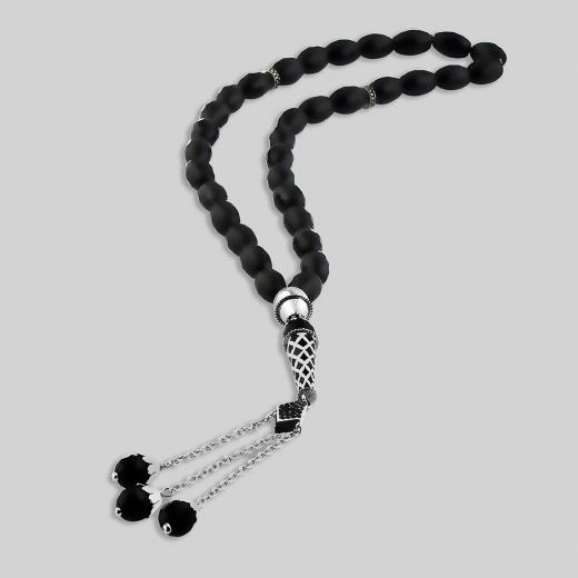 Natural Stone Onix Worry Beads 925 Sterling Silver